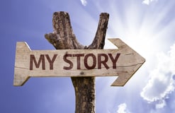 My Story sign on a beautiful day